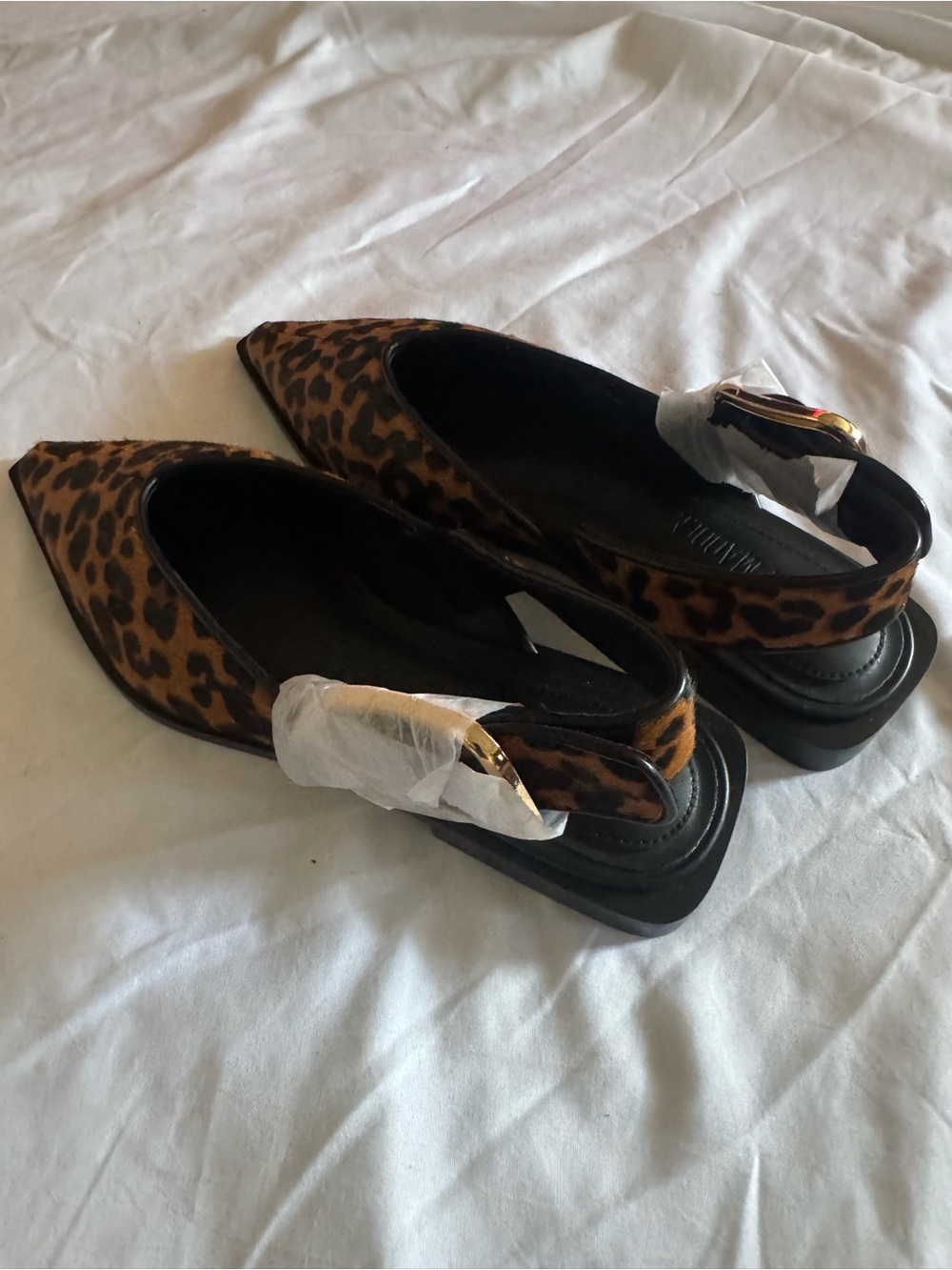 Leopard Print Pointed Toe Slingback Flats - Women - Picture 5 of 12